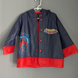 Western Chief Kids Marvel Brand Rain Jacket Spider-Man Themed Size 3T.